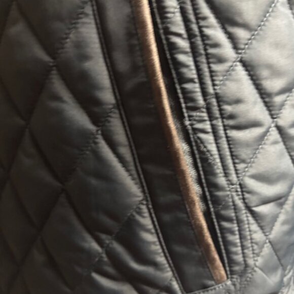 Orvis Quilted Vest Navy with brown trim Mens Large - Picture 3 of 6